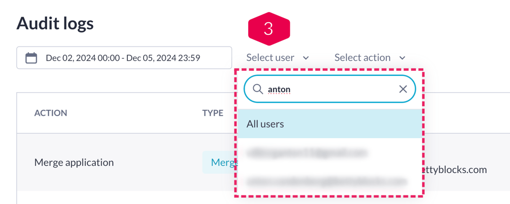 Using audit logs in My Betty Blocks