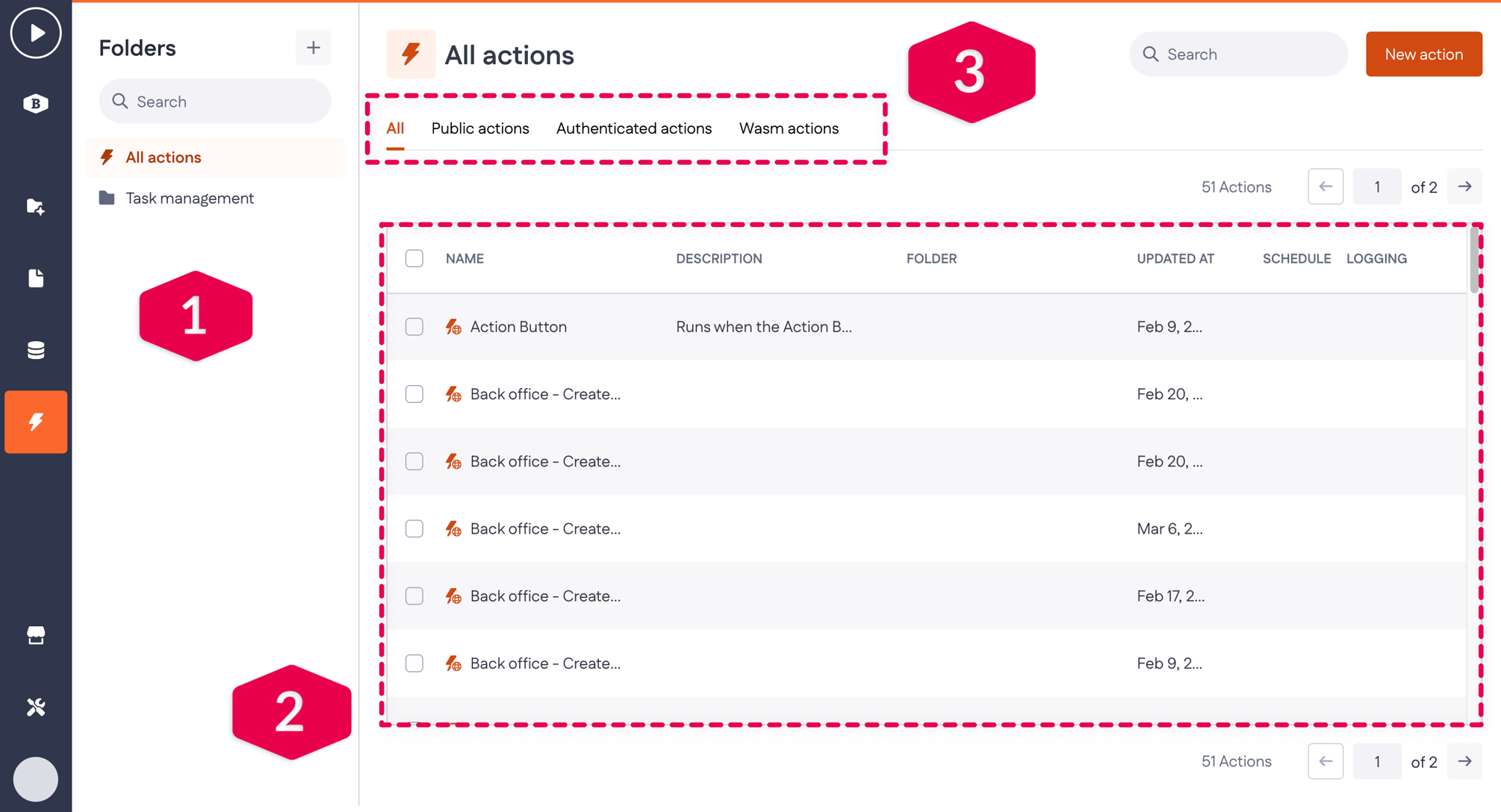 Building an action