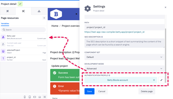 current user settings