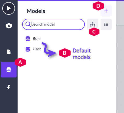 Data model quick menu
