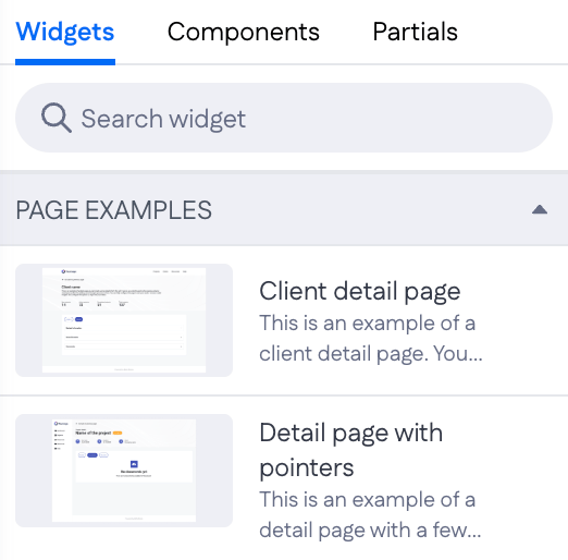 Pages menu overview